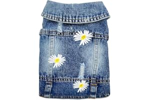 Tengzhi Pet Clothes Dog Jean Jacket Cat Denim Blue Vest Coat Shirt Puppy Dog Clothes Small Medium Dogs