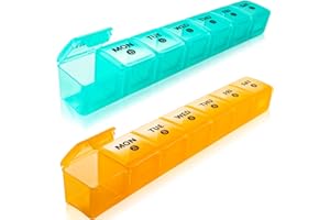 MOSSIME Tygodniowy bardzo duży organizer na tabletki do podróży, 2 tygodnie, pudełka na tabletki i organizer, duże przegródki, 7 dni XL organizer na leki rybne, pojemnik na witaminy