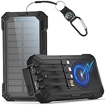 Powerbank Solaire 52800mAh - 30W PD, Charge Sans Fil 15W, 7 Sorties, Lampe De Poche, Pour Camping