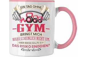 Trendation - Gym Tasse Geschenk Fitness Spruch Geschenkidee für Fitness Freak Pumper (Rosa)