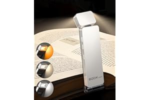 Tyreses Lampka do czytania książek w łóżku, przenośna lampa do czytania LED z klipsem, ładowana przez USB, 3 kolory i 3 bezstopniowa regulacja jasności, prezent dla dzieci i miłośników czytania