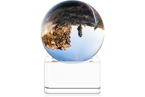 Navaris sfera vetro trasparente per fotografia - sfera cristallo K9 per foto effetto prisma - decorazione palla con base in vetro Ø 40mm