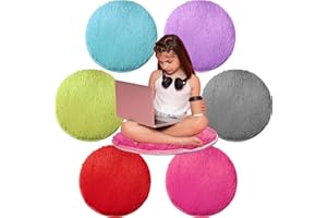 AMHSCOCA 6 Pcs Kids Carpet Circle Seats 16" Kids Classroom Rug Floor Cushions Round Soft Warm Floor Rug Mat for Classroom, Home School Story Time, Group Activity Educational Learning Playing Areas (6)
