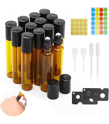 Lot De 10 Flacons Compte-Gouttes En Verre 10ml Ambre Givré Avec Pipettes - Bouchon Doré Pour Huiles Essentielles