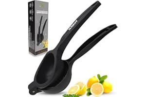 HI NATURE™ Presse Agrumes Manuel Robuste – Presse Citron en Alliage de Zinc – Extracteur de Jus à Levier – Presse Orange/Lime – Antirouille – Facile à Nettoyer – Noir