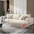 Poppins HOME Modern Nordic sofa L shaped sofa corner sofa for living room (Beige, Left)