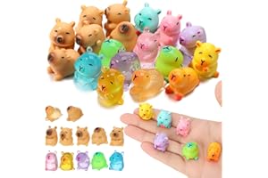 GSrenyu 18 Pcs Mini Capybara, Mini Resin Animals Resin Capybara Glow in the Dark Tiny Animals Miniature Figures for Tabletop Garden Dollhouse Landscape Party Decoration(2 Styles)