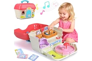 Own1one Interactive Electronic Pet Puppy & Singing Dog House Toy Set, Pretend Play with Sounds & Songs, Learning Toys for 2 3 4 5 6 Year Old Boys & Girls, Ideal Birthday Xmas Gift for Kids
