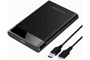 KingData SSD HDD Hard Drive Enclosure 2.5" inch SATA III USB 3.0 5Gbps Caddy Case External Reader Laptop Fast Data Trasfer UASP Cable Included Tool-Free LED Indicator Black