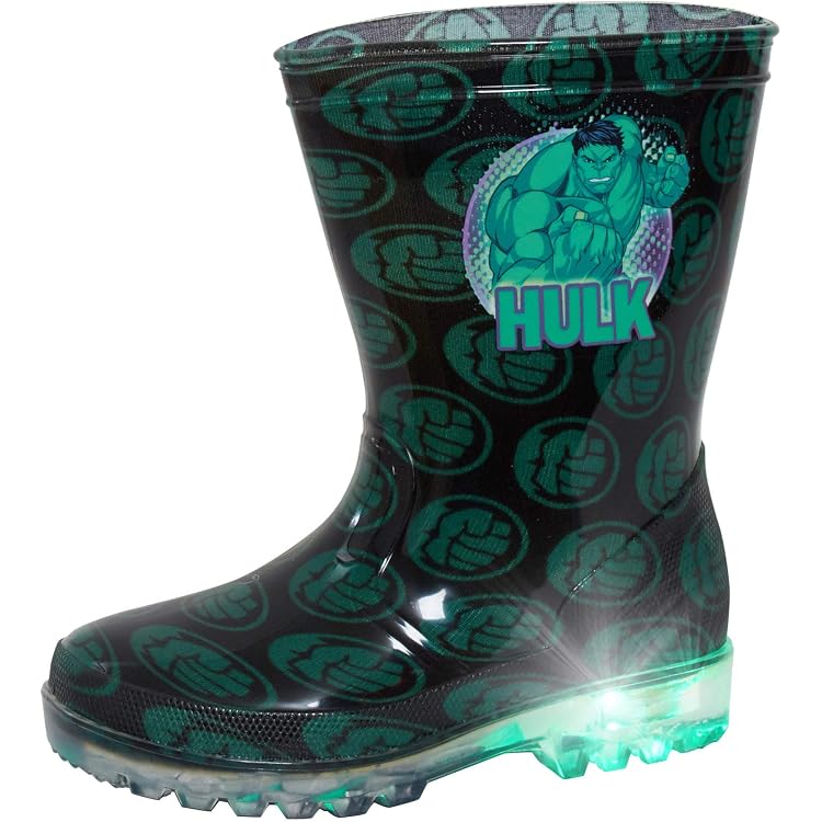 Bottes De Pluie Enfant Dinosaure Avec Lumières Clignotantes - Imperméables, Antidérapantes - Poignées Faciles - Taille 27 EU