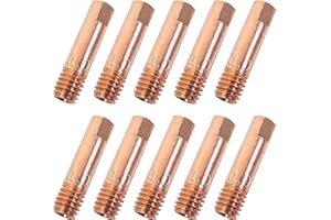 ZFKXGS 10PCS MB15AK Accessoires de Soudage 1,0MM Pièces d'usure Pointe de Contact Buses de Soudage 0.039" Torche de Soudage Embout de Contact M6x24mm Accessoires pour Poste à souder MIG MAG AK15 MB15