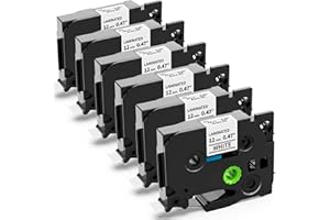 ‎AIRMALL Airmall Kompatibel Brother TZe-231 TZe231 TZ231 TZ Tape 12mm 0.47 White Ersatz für Brother P-touch Bänder TZe 12mm Schriftband für Brother Ptouch PT-H100R H105 H107B H110 D210 H200, 6er-Pack
