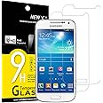 NEW'C Pack of 2, Glass Screen Protector for Samsung Galaxy S4 Mini, Anti-Scratch, Anti-Fingerprints, Bubble-Free, 9H Hardness
