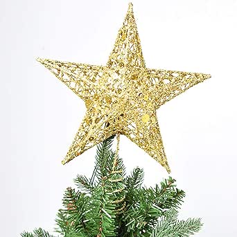 Stella Di Natale A 6 Punte.Jiji886 Lusso Placcato A Forma Di Stella Albero Di Natale Di Ferro Stella A Cinque Punte B Amazon It Illuminazione