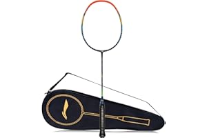 Li-Ning G-Force Superlite 3700 Carbon Fibre Unstrung Badminton Racket with Full Cover (Navy/Orange)