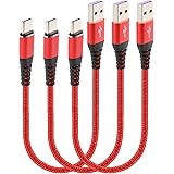 Short USB C Cable, CABEPOW 3Pack 0.3M USB C to USB A Cable Lead, Nylon Braided USB Type C Charger Cable for Samsung S9 / Note 8 / S8+ / S8, MacBook Pro, Google Pixel and Other USB C Devices