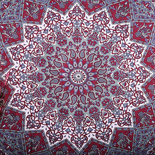 Handicrunch Twin Bed Dorm Decor, Psychedelic Tapestry, Zon en Maan Tapestry, ster Mandala Wandtapijten, Twin Hippie Star Wandtapijten, Gooi Bedspread - 2