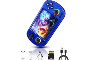LIDOUYA RG40XX H Console Portatile Gaming, Linux OS con schermo IPS da 4,0 pollici, doppio joystick con illuminazione RGB, supporto per battaglie online Wifi, con oltre 5500 giochi classici, 64G, Blu