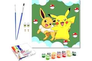 SHINESKY pintar por numeros niños,kit de pintura por números para niños,Pintar por Numeros Anime Regalo para Niños Niñas 5 6 7 8 9 10+ Años,Regalos de cumpleaños y vacaciones para niños,20 x 20cm (EE)
