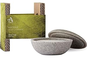 Arran Sense of Scotland Machrie Traditional Shave Stone and Shaving Soap Refill for Men (100g/3.5oz) Crisp, Clean, Open, Bright, Vibrant and Warm with Sea Salt, Clary Sage and Woody Rockrose