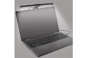 EMOS Lámpara LED para ordenador portátil de 30 cm, 5,6 W con soporte de clip, barra de luz USB de 150 lm, lámpara de pantalla inclinable, intensidad regulable, colores de luz ajustables, vida útil de