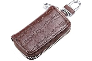 BRILLIANCE CO Estuche de Llaves de Piel. Llavero de Moto de Cuero Café