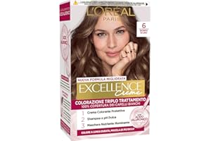 L'ORÉAL PARIS L’Oréal Paris Colorazione Triplo Trattamento Excellence, Con Acido Ialuronico, 100% Copertura Capelli Bianchi, Per Capelli Più Idratati, Biondo Scuro (6)