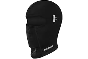 ROCKBROS Passamontagna per Moto Invernale Corto Antivento, Balaclava Sottocasco Caldo Termico, Uomo Donna, Sci, Bici, Snowboard, Taglia Unica 54-62cm con Fori per Occhiali
