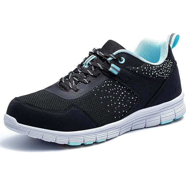 SPIEZ Veiligheidsschoenen voor Dames en Heren – Lichtgewicht, Ademend, Composiet Neus, Slipvast, Metaalvrij, Werkschoenen voor Magazijn, Keuken, Dagelijks Gebruik – Zwart/Blauw – Maat EU 37