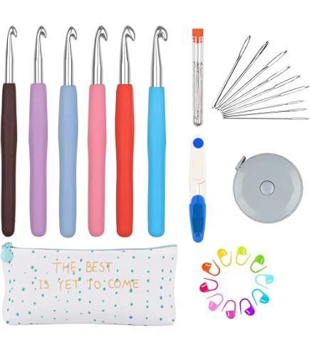 8pcs Crochet Hooks Ergonomic, 0.1-0.24in Inline Jamaica