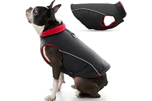 Gooby Kamizelka sportowa dla psa, czarna, XS, odblaskowa kamizelka dla psa z zaczepem w kształcie litery D, z podszewką polarową, na rzep, ubrania dla małych psów, sweter dla psa