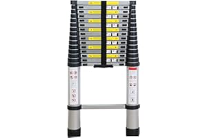 WolfWise Échelle télescopique 4,7m en aluminium avec rallonge télescopique multifonction, charge 150 kg