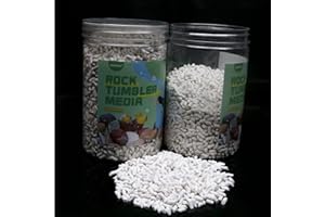 GANGOU 4 Pound Rock Tumbling Ceramic Filler Media 1/8" X 1/4" Small Cylinder Ceramic Tumbling Tumbler Media - 4LBS for use in Rotating Tumblers