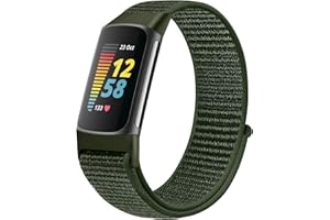 Runostrich Sport Loop Bracelet de montre en nylon souple compatible avec Fitbit Charge 5, réglable et respirant, bracelet de rechange en nylon souple pour homme et femme