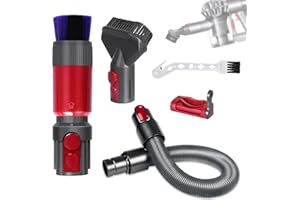 SUPRBEE 5 Piezas Conector de manguera de repuesto para aspiradora Dyson V15, V8, V12, V11, V7 V10 con Pinceles, Adaptador Tubo Aspiradora, cierre de interruptor y cepillo de limpieza