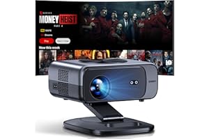 【Auto Focus/360°Rotation】Videoprojecteur, XIWBSY Retroprojecteur 4K Supporté WiFi Bluetooth 26000 Lumens Full HD 1080P, Projecteur Video Portable Home Cinéma/Voyage, App Intégrée/Port WAN/WiFi Miroir