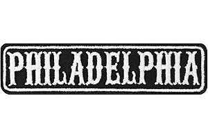 EXPRESS-STICKEREI Écusson Thermocollant Philadelphia Motorcycle Club Sticker | Rankpatch Biker Patch à coudre/à repasser | Insigne de rang Philadelphia MC Application Motorcycle club | 100x25mm