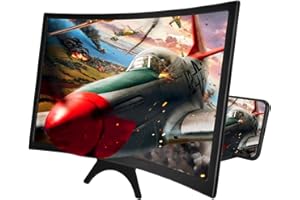 Newseego 12" Lupa de Pantalla de Teléfono, 3D HD Amplificador de Pantalla con Diseño de Superficie Curva Videos Películas Amplificador Soporte de Teléfono Plegable Amplificador para Todos Smartphone