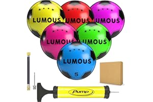 lumous rola Lot de 5 ballons de football en plastique PVC pour enfants - Légers - 21.6 cm (dégonflés) - Pour intérieur et extérieur - Pour la plage, le parc, argent, vert)