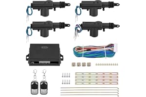Ejoyous Universellt bildörrlås Keyless Entry System centrallås fjärrkontrollsats med 4 ställdon och 2 fjärrkontroller för de flesta fordon