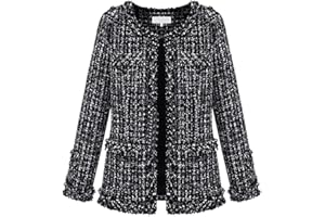 MISSMAO Womens Autumn Spring Tweed Jacket Women Ladies Short Coats Black Fancy Cardigans Plus Size