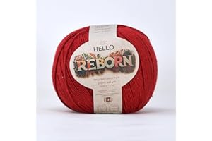 HELLO YARN Reborn Recycled Cotton - Wine - 200g DK Crochet/Knitting Yarn