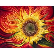 ABEUTY Malen Nach Zahlen – Sonnenblumen-Vase Auf Leinwand 40x50 Cm, Inkl. Acrylfarben & Pinsel
