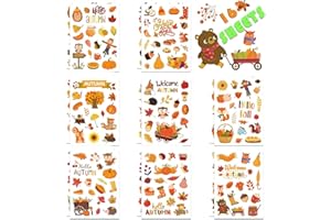 JIOLINK Foglie Autunnali Adesivi,Ringraziamento Adesivi Finestre,Foglie Autunnali Vetrofanie,Vetrofanie Autunno,Decorazioni di Feste Autunnali,Ringraziamento Addobbi