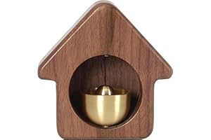 ‎BELTECH Glocke mit Handgefertigter Holzdekoration, Willkommenstürklingel, Kühlschrankmagnet, Türklingel, Büroschmuck, Ladenbesitzerglocke, Hängende Dekoration für den Eingang (Haus)