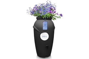 YourCasa Regentonne 210 Liter [Amphore Design] Regenfass Frostsicher aus Kunststoff - Regenwassertonne mit Wasserhahn - Regenwassertank Garten Regenwassersammler Wasserfass Wassertonne (Anthrazit)