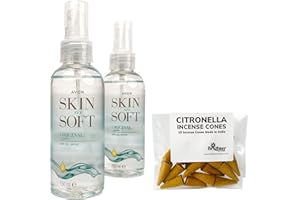 Skin So Soft Original Dry Oil Spray 150ml x 2 and Brighter Outside Incense Cones 1 Pack of 15 Deet Free Alternative to Insect, Mosquito & Midge Repellent