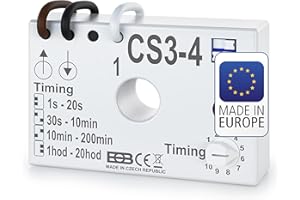 ELEKTROBOCK CS3-4 Zeitrelais - Nachlaufrelais 230 V - Für Lüfter und Beleuchtung - Verzögerte Abschaltung - Unterputz-Einbau - Anschluss ohne Nullleiter