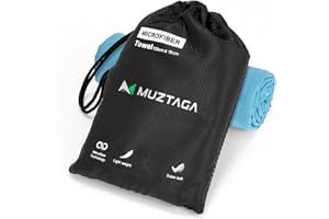 Muztaga Microfibre Beach Towel-Perfect for Travel, Sports, Camping, Swimming, Yoga, Gym- Quick Dry, Sand Free, Compact, Lightweight, Absorbent (Marine Blue, Medium(130x70cm, 51x27”))