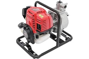 Garbenat Benzin Wasserpumpe 4 Takt Motor Wasserpumpe 38CC 1.2KW Selbstansaugend Gartenpumpe Tragbarkeit Schmutzwasserpumpe mit Luftfilter für Bewässerung, Landschaftsbau, 135L/Min